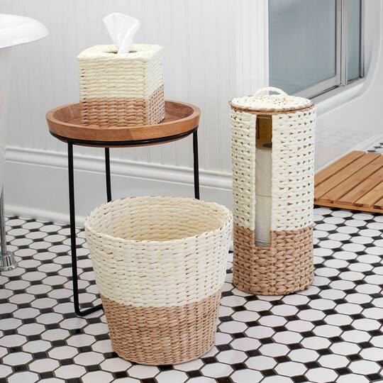 Household Essentials Wicker Bathroom Accessories Set